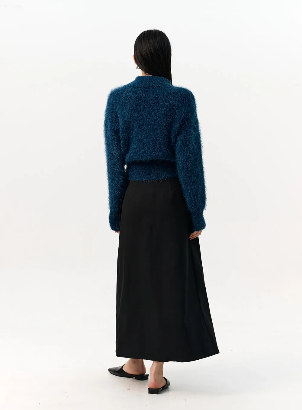 Fuzzy Knit Collar Sweater IO320