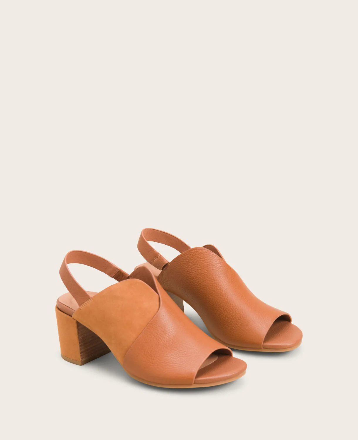 GENTLE SOULS - Charlene Leather Slingback Block Heel Sandal