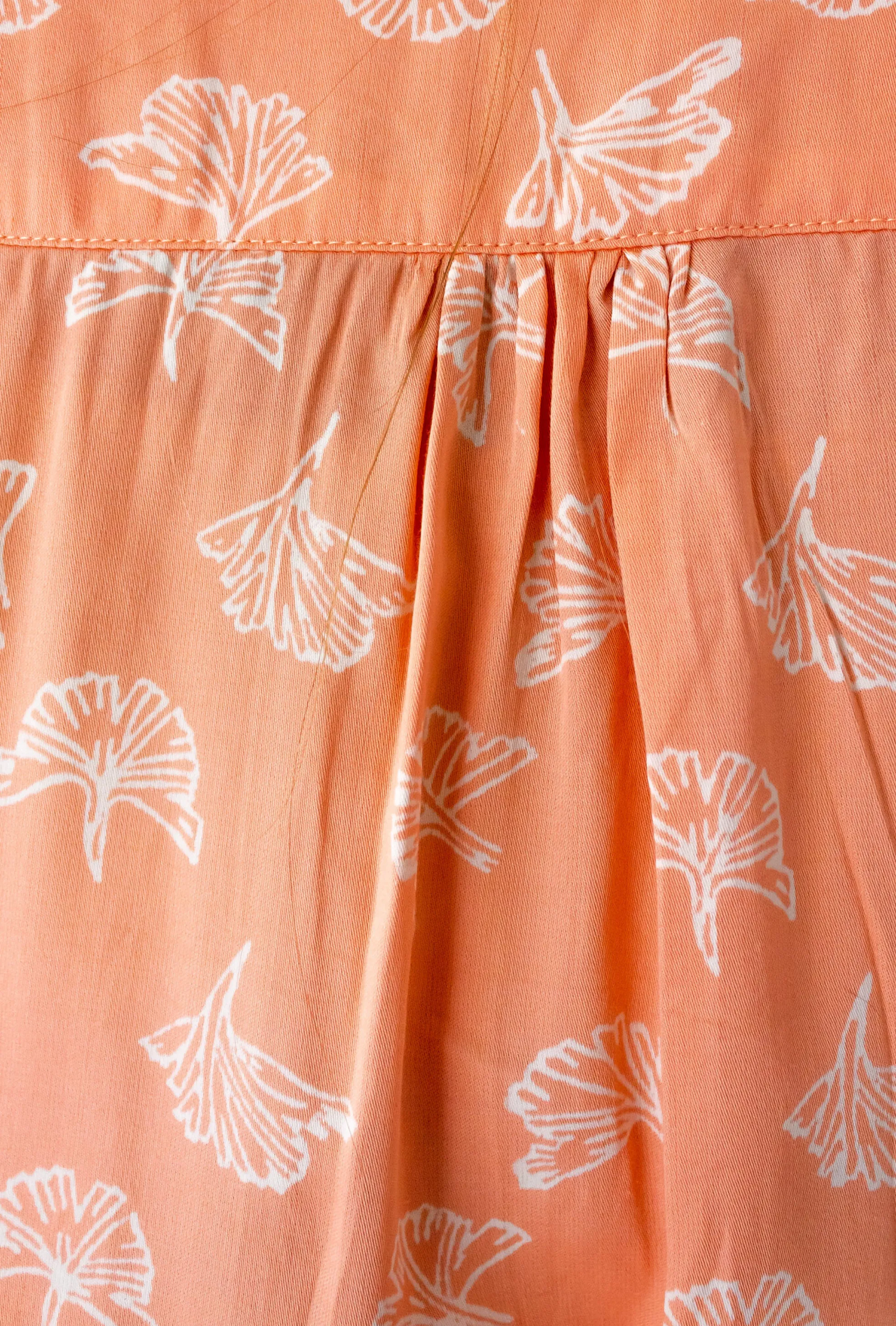 Ginkgo Leaf Shirtdress in Peach   Cream