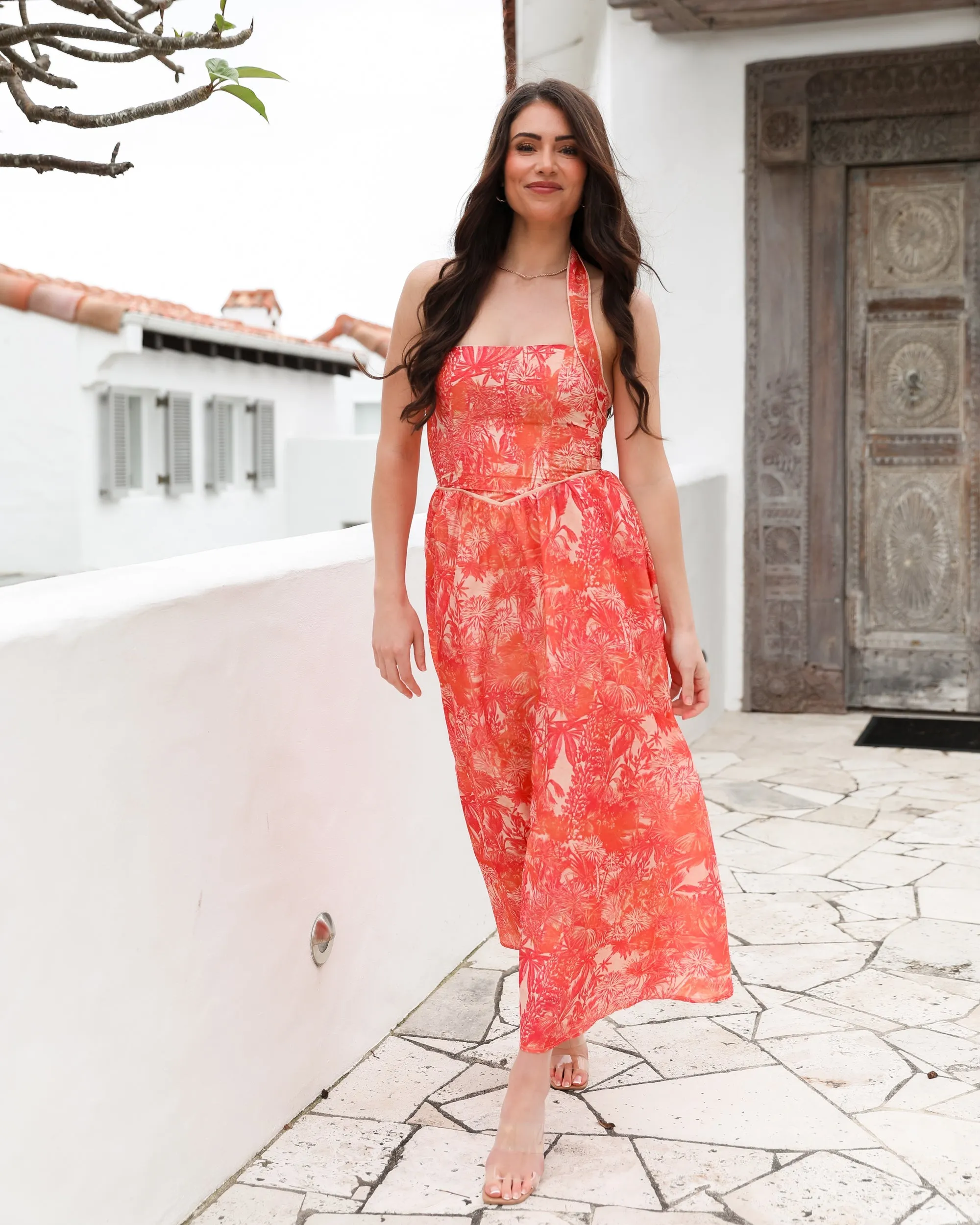 Glynice Dress - Orange Print