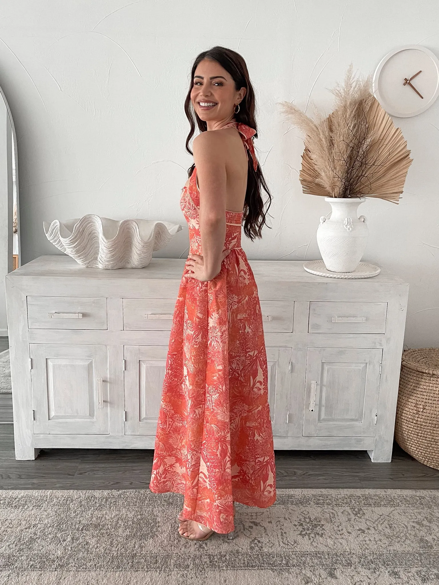 Glynice Dress - Orange Print