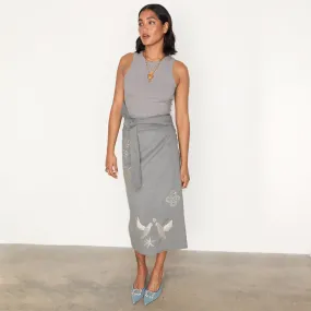 Midnight Grey Romantic Jaspre Skirt