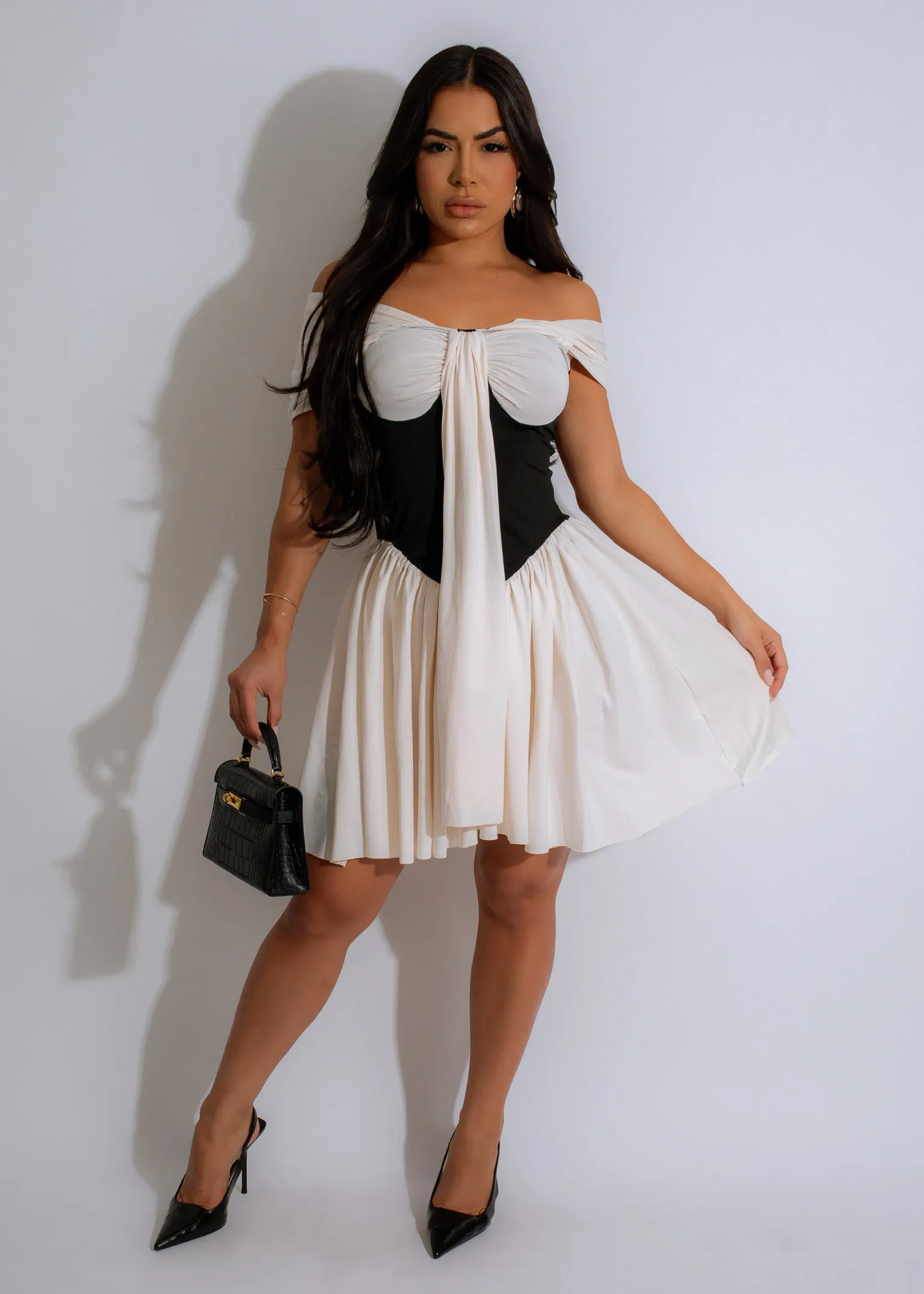 Harmony Of Contrasts Mini Dress White