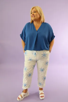 Haven Jogger in Blue Flowers