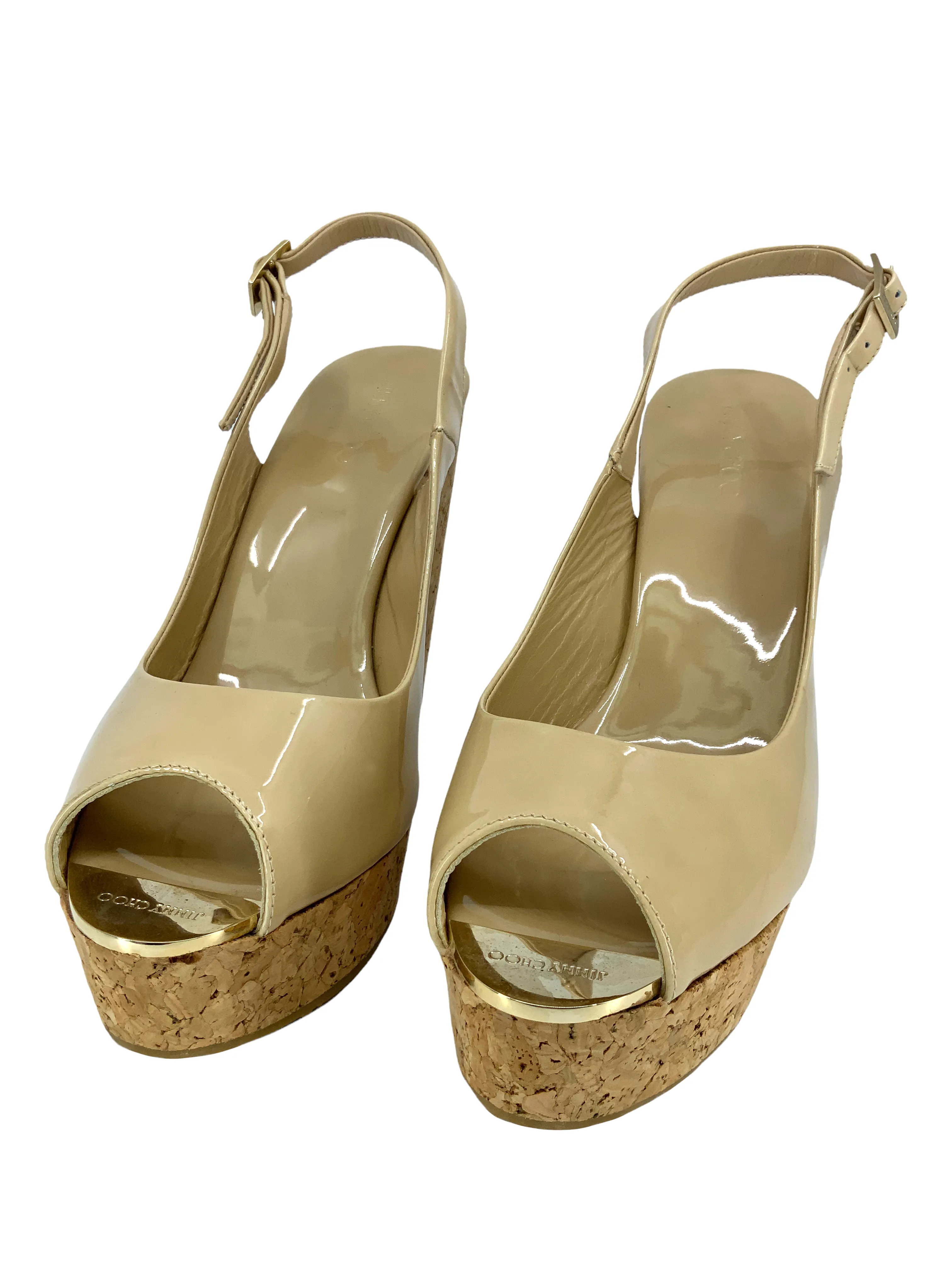 Jimmy Choo Prova Cork Wedge Slingback Sandals Size 11