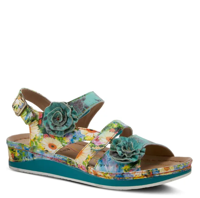 Joelina-Dazi Adjustable Walking Sandal in Turquoise CLOSEOUTS