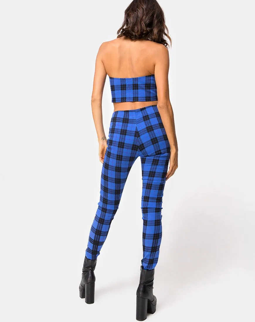 Jolim Tapered Trouser in Tartan Blue