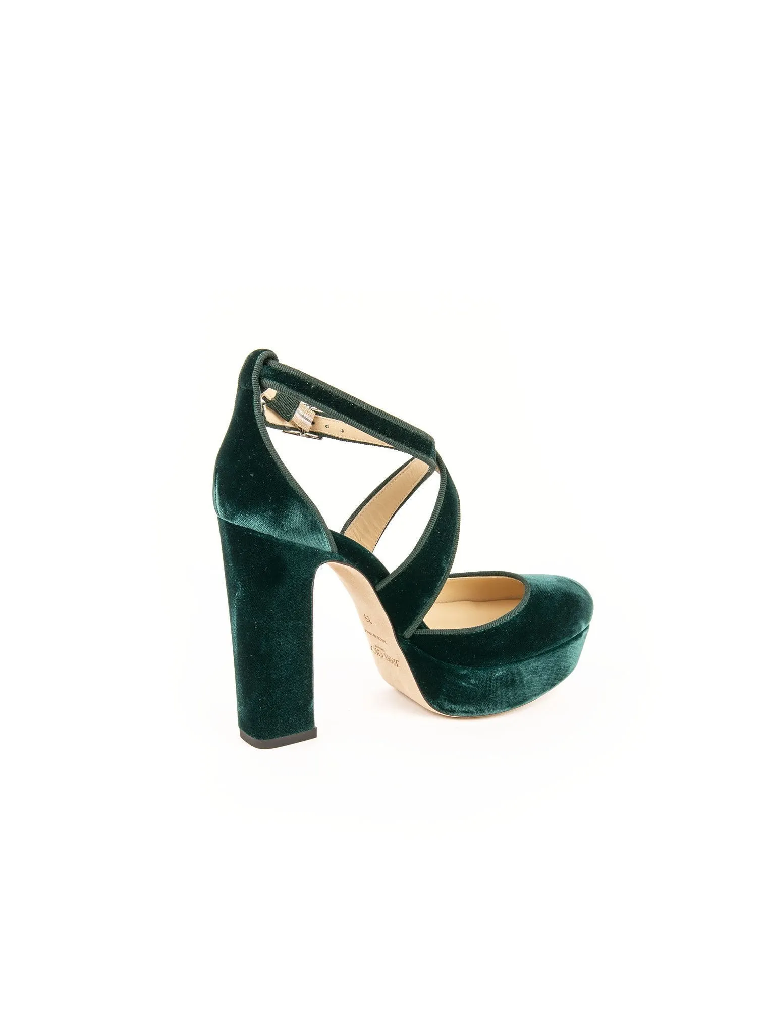 Joyce 120 Velvet Pumps - Green