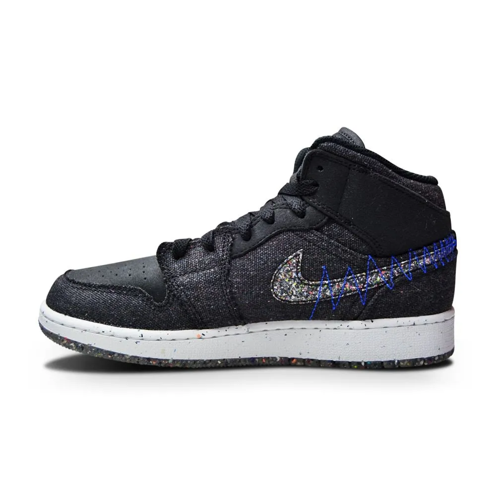 Juniors Nike Air Jordan 1 Mid SE DM4334 001 Black Multicolor Racer Blue