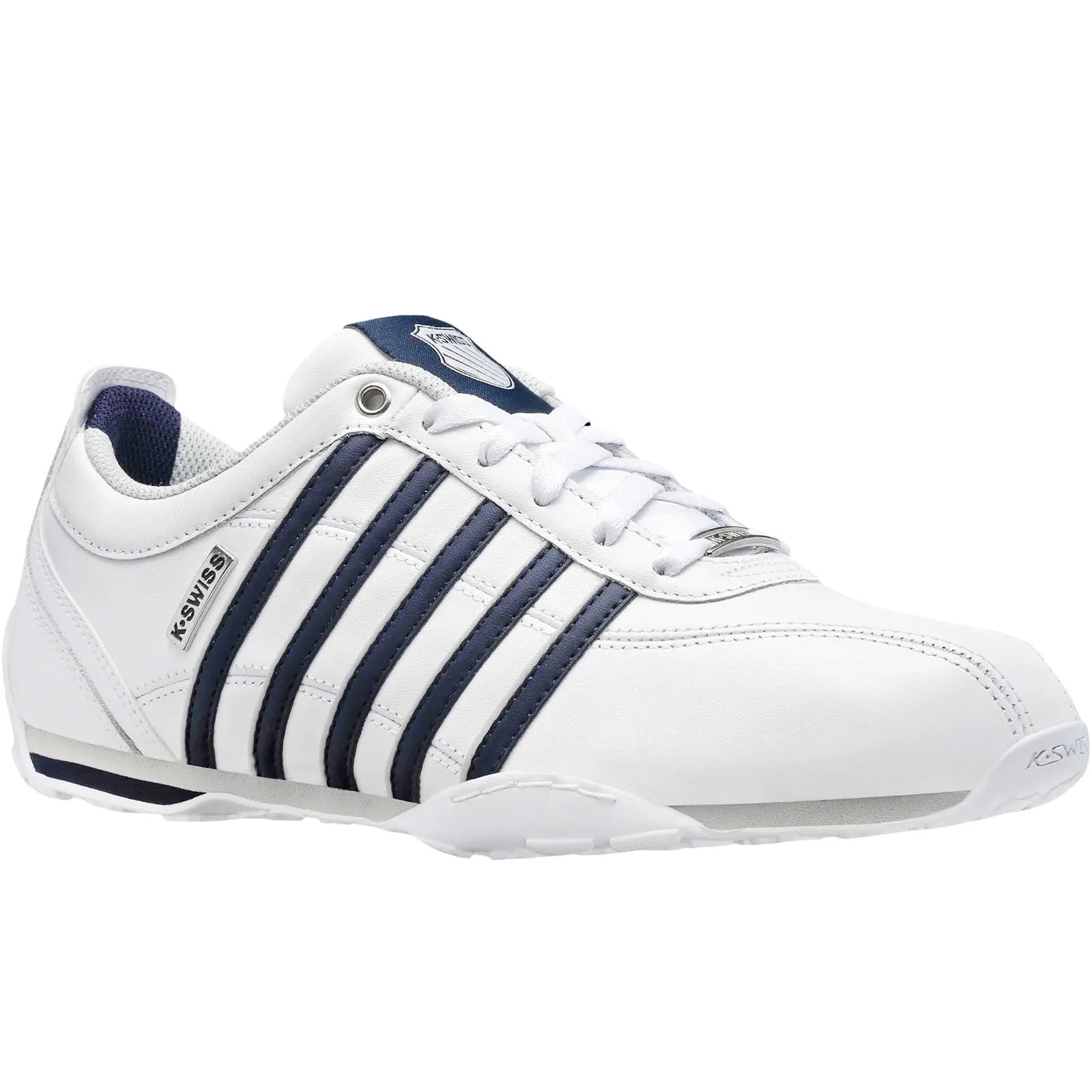 K-Swiss Mens Arvee 1.5 Leather Low Rise Trainers - White/Navy