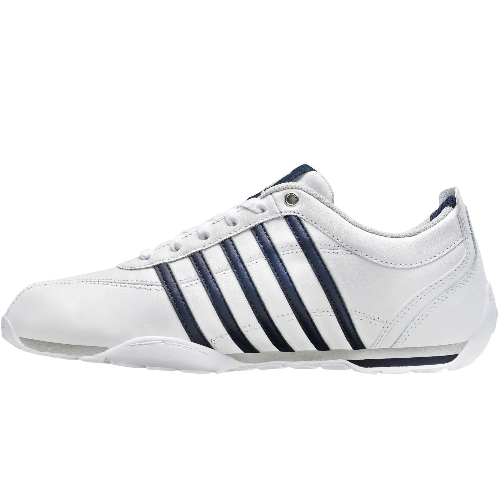 K-Swiss Mens Arvee 1.5 Leather Low Rise Trainers - White/Navy