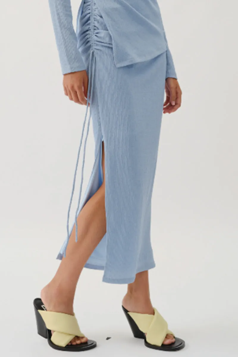 Kinga Rouched Skirt - Blue