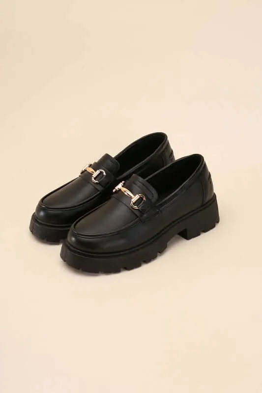 KINGSLEY-1 Horse-Bit Loafer in Black