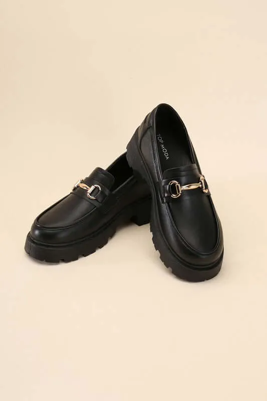 KINGSLEY-1 Horse-Bit Loafer in Black