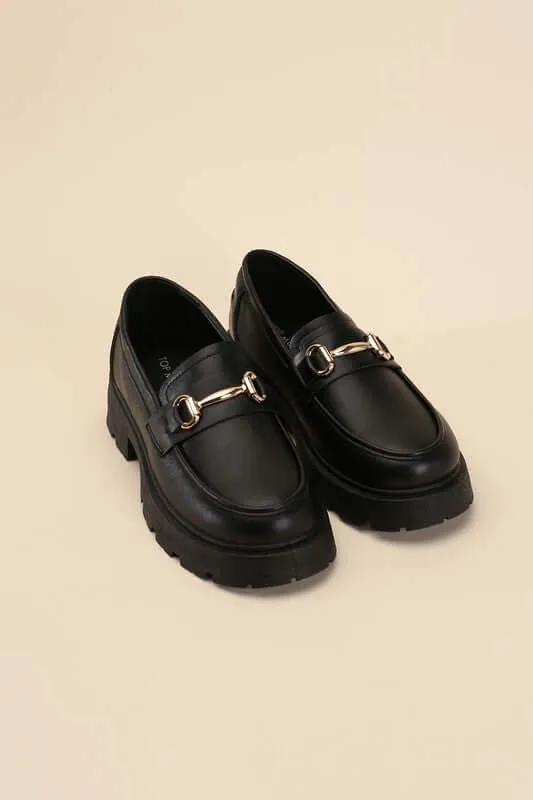 KINGSLEY-1 Horse-Bit Loafer in Black