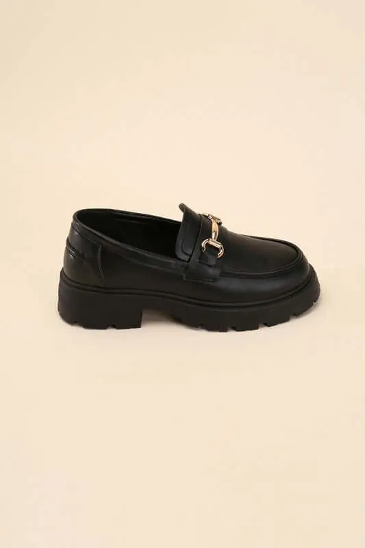 KINGSLEY-1 Horse-Bit Loafer in Black