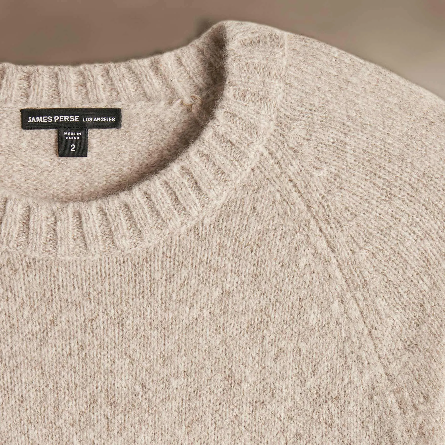 Lightweight Textured Cashmere Crew - Hazel