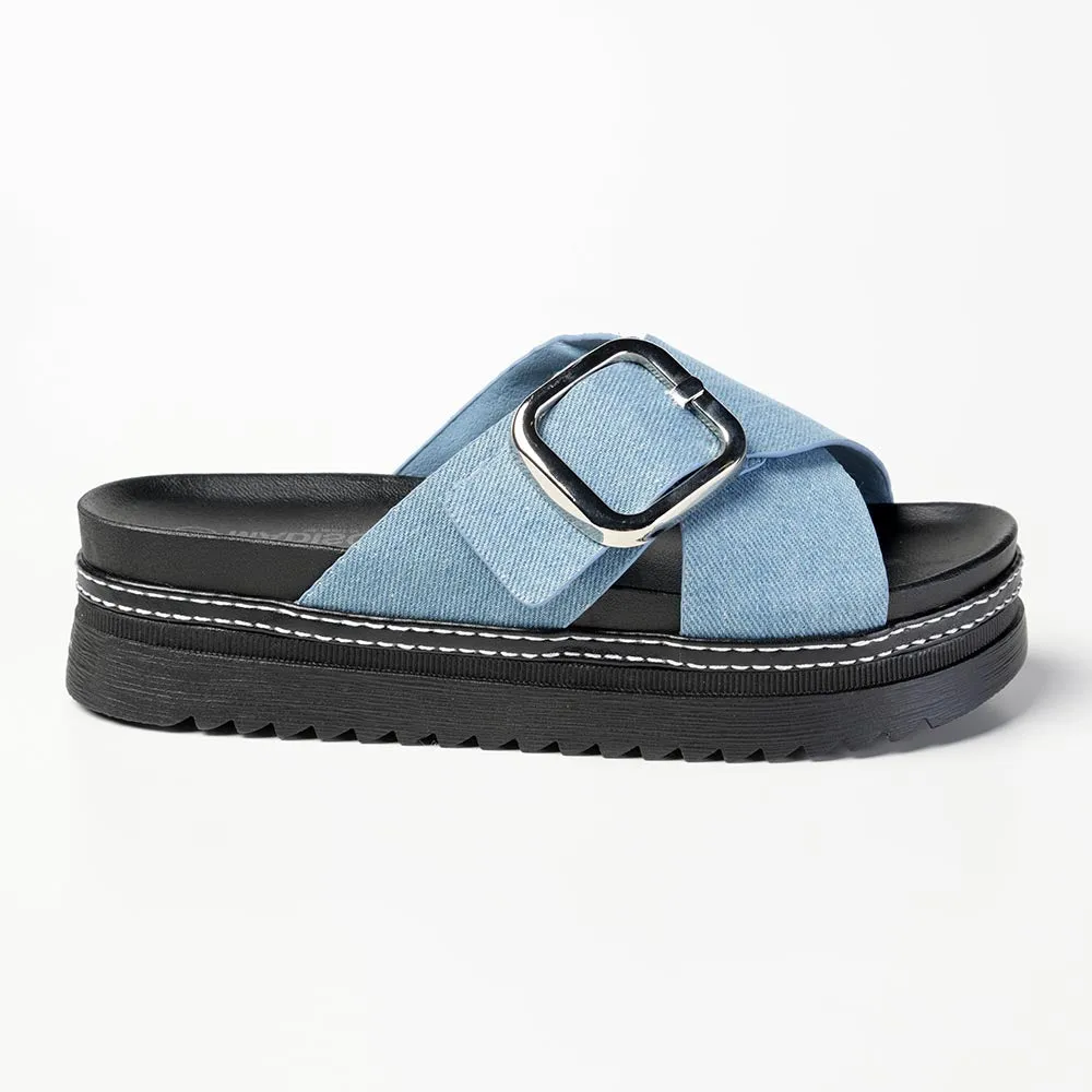 Madison Janiel Cross Over Mule - Blue