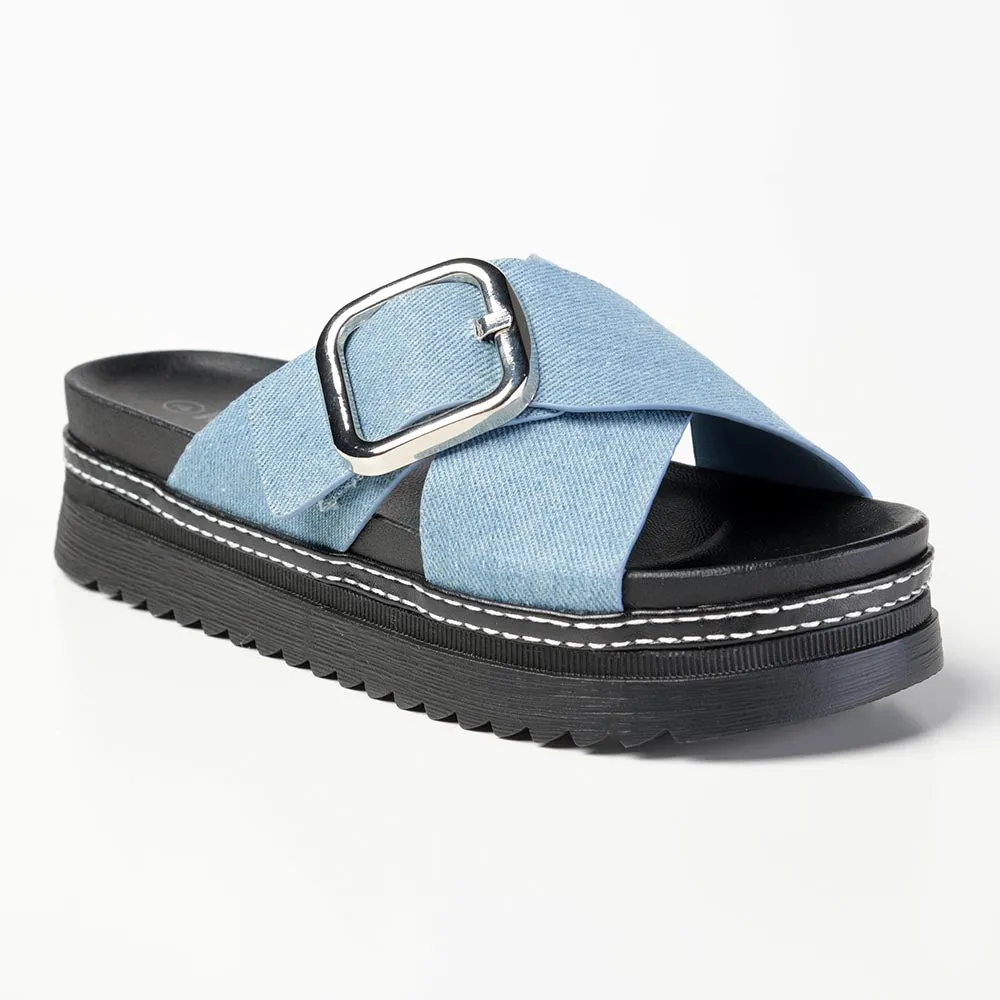 Madison Janiel Cross Over Mule - Blue