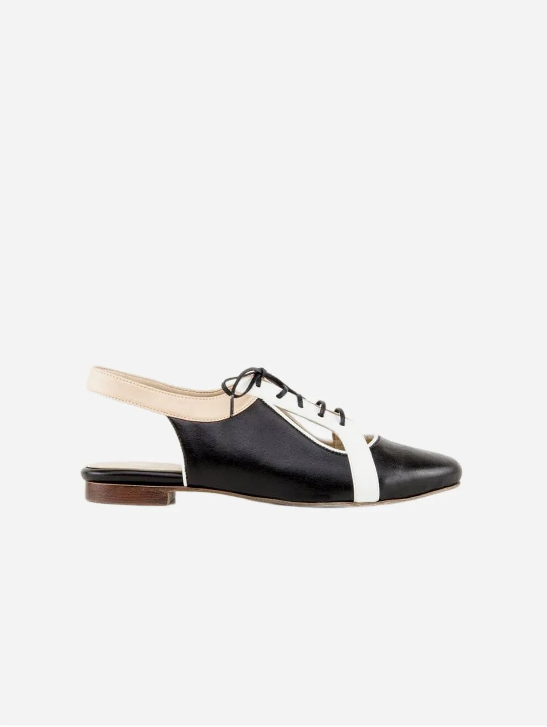 Martina Vegan Leather Slingback Flats | Black