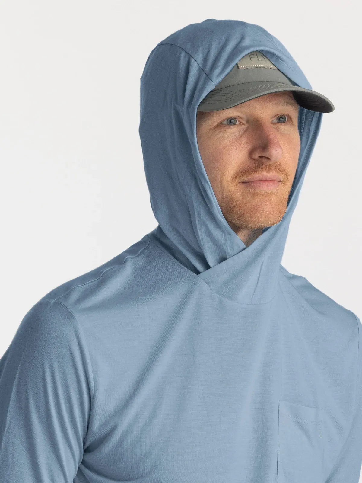 Men's Bamboo Lightweight Hoodie - Blue Fog