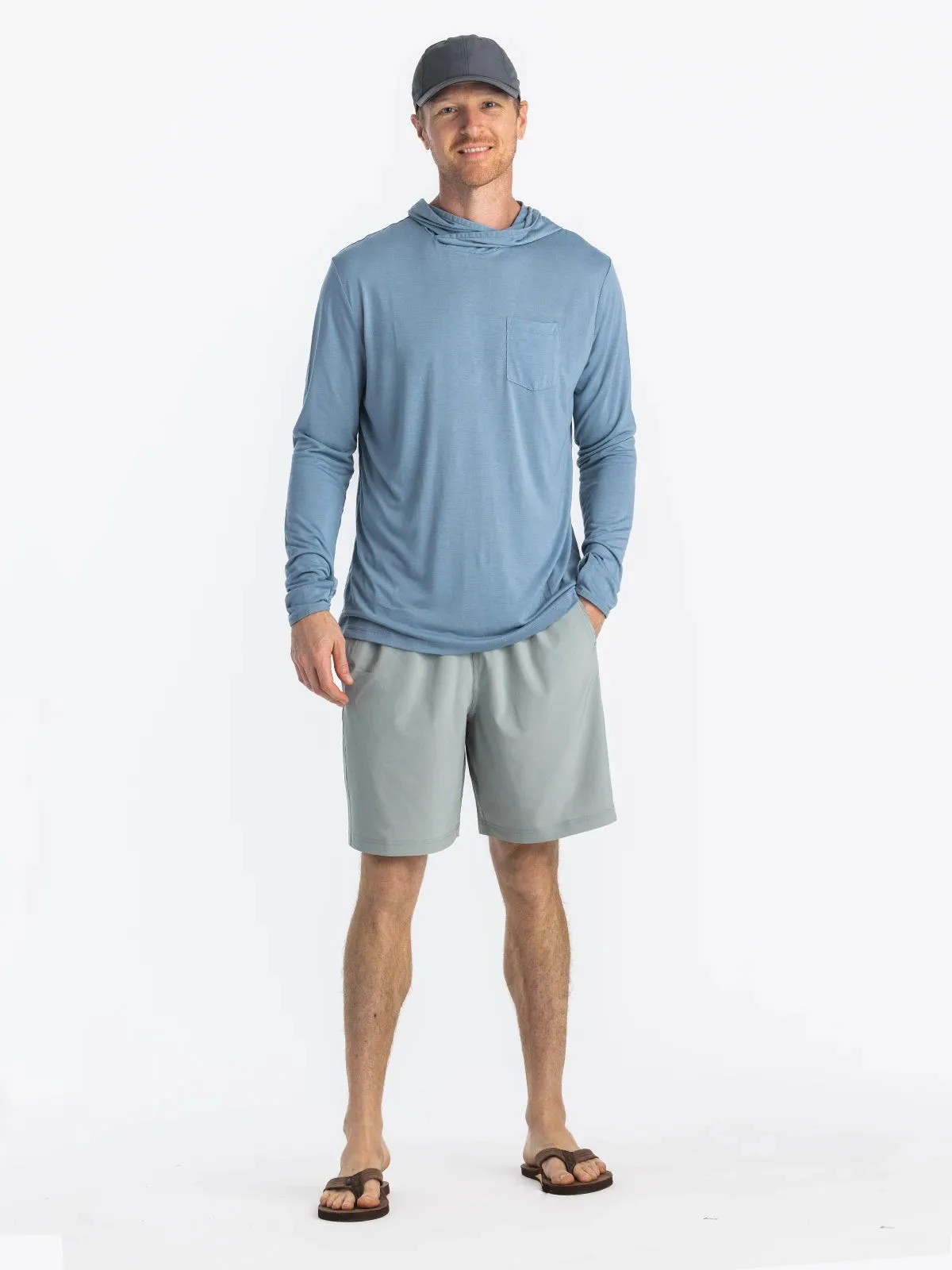 Men's Bamboo Lightweight Hoodie - Blue Fog