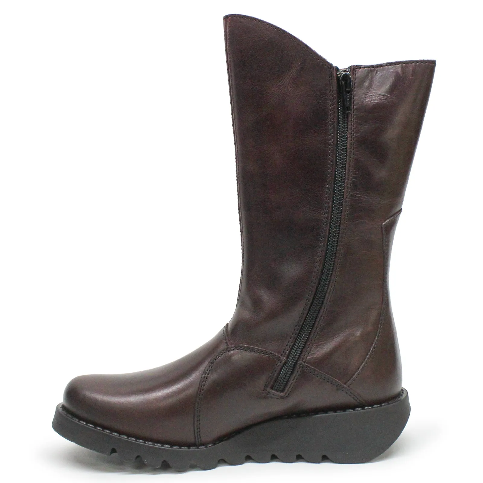 MES 2 Leather Women's Zip Up Mid Calf Boots