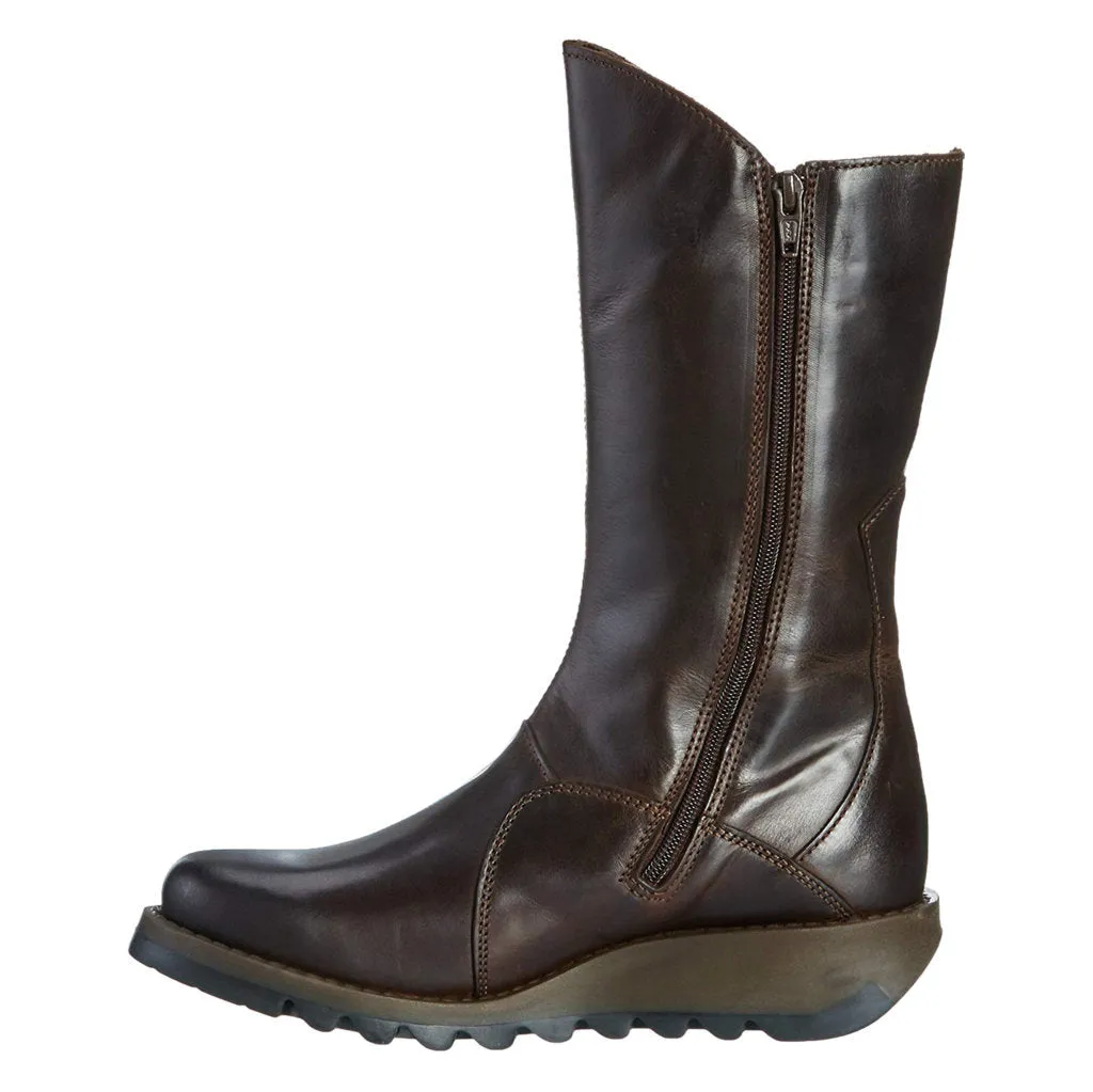 MES 2 Leather Women's Zip Up Mid Calf Boots