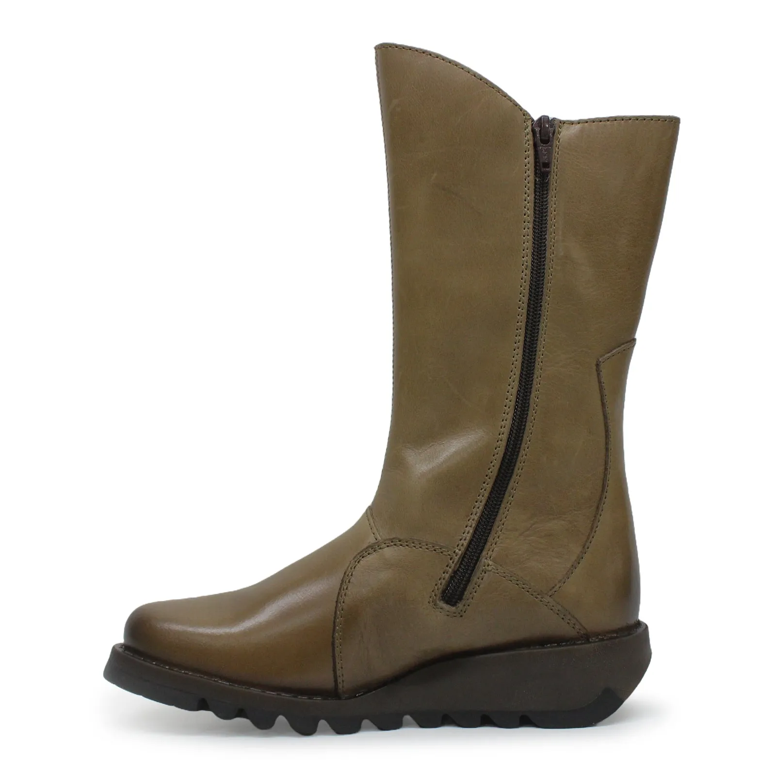 MES 2 Leather Women's Zip Up Mid Calf Boots