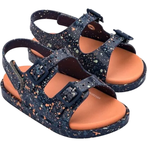 Mini Melissa Wide Sandal II BB- Youth & Kids - Blue/Orange