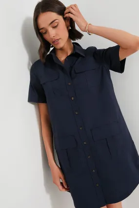 Navy Lightweight Poplin Nala Dress