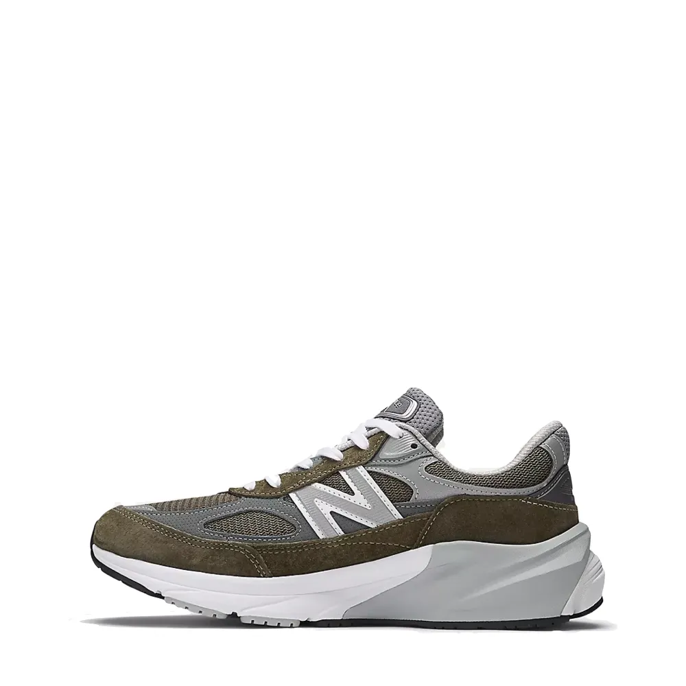 New Balance Men's Made in USA 990v6 Sneaker in Olive with Grey