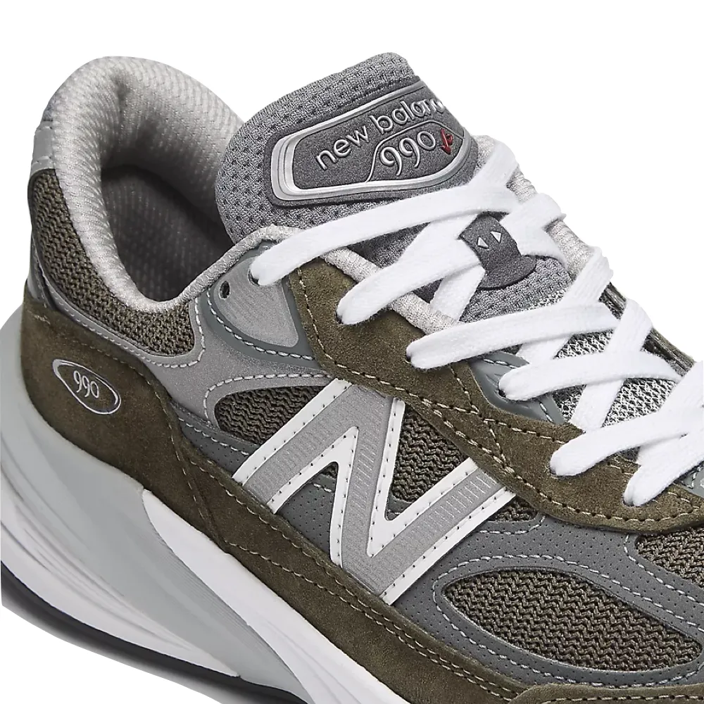 New Balance Men's Made in USA 990v6 Sneaker in Olive with Grey