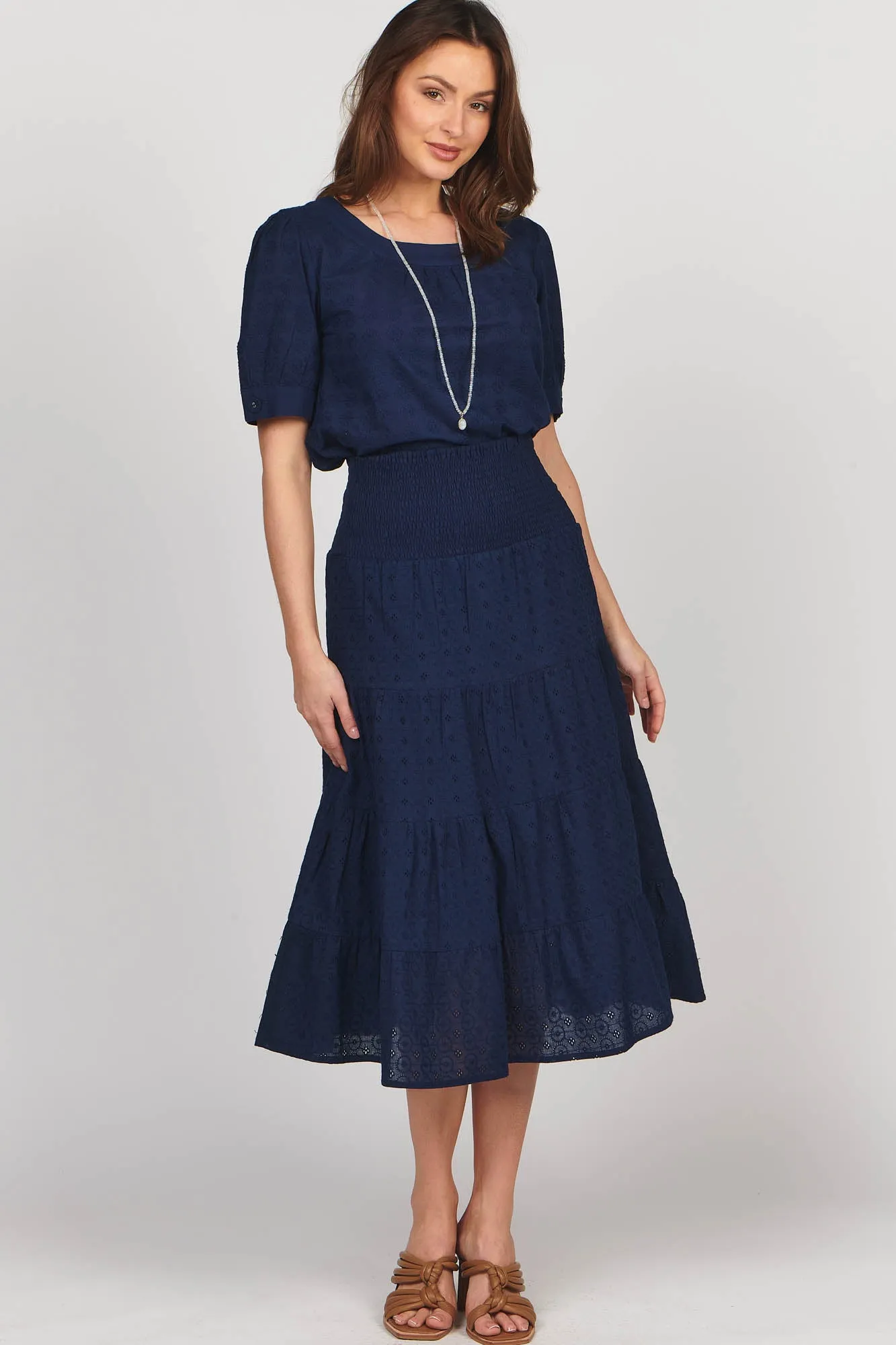 Elegant French Navy Nova Skirt for Women