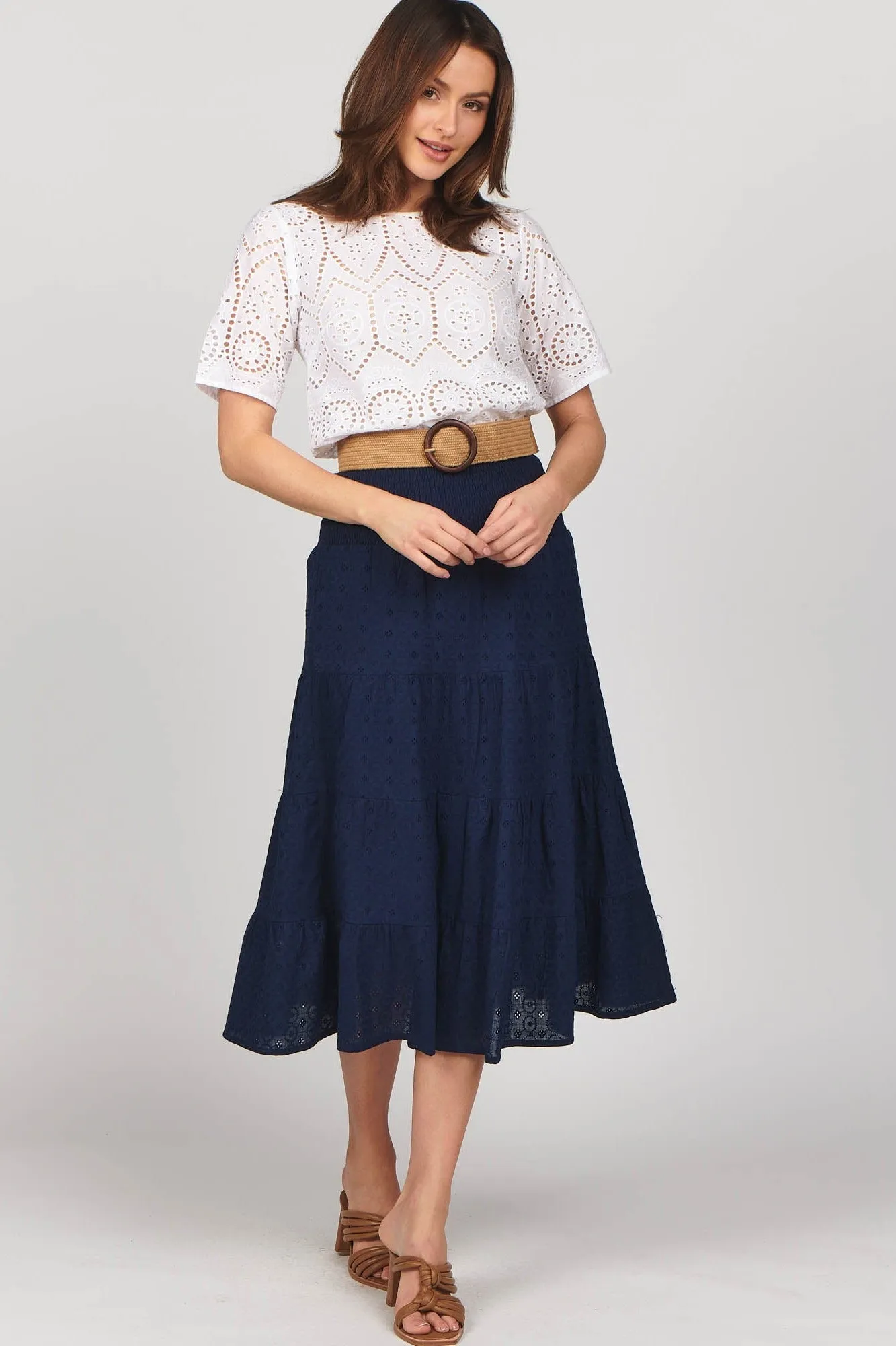 Elegant French Navy Nova Skirt for Women