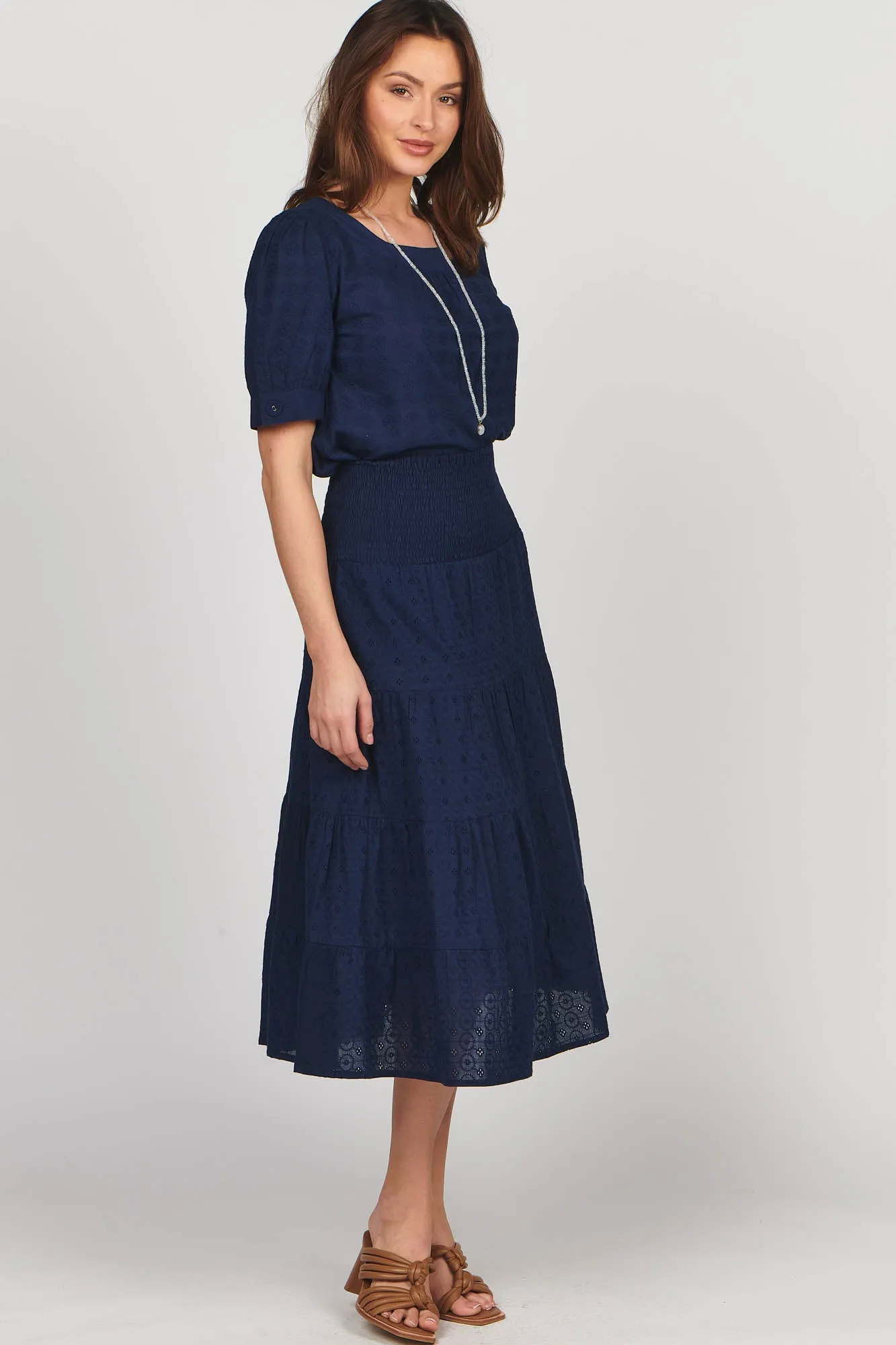 Elegant French Navy Nova Skirt for Women