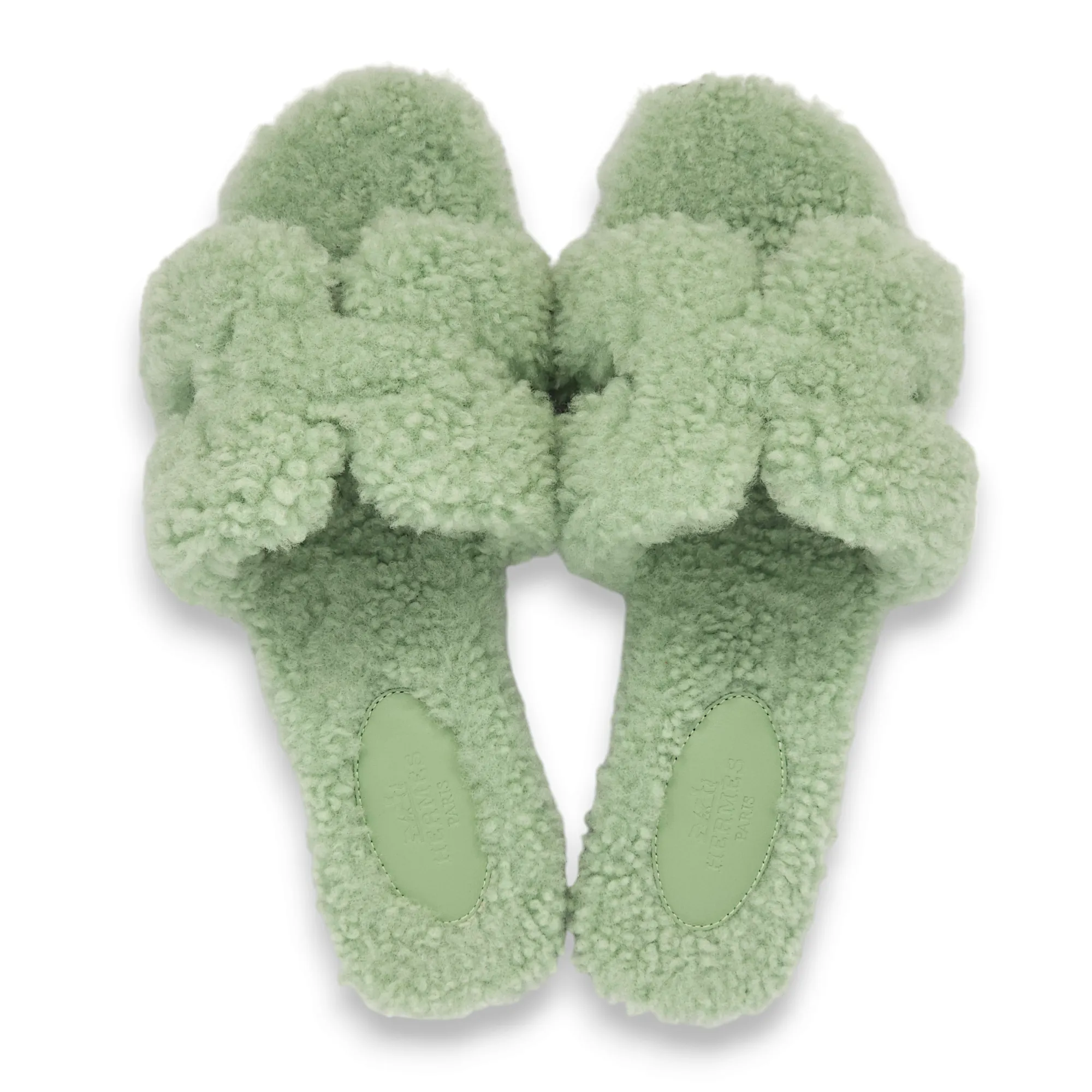 Oran 36 Vert D'eau Sandals in Shearling