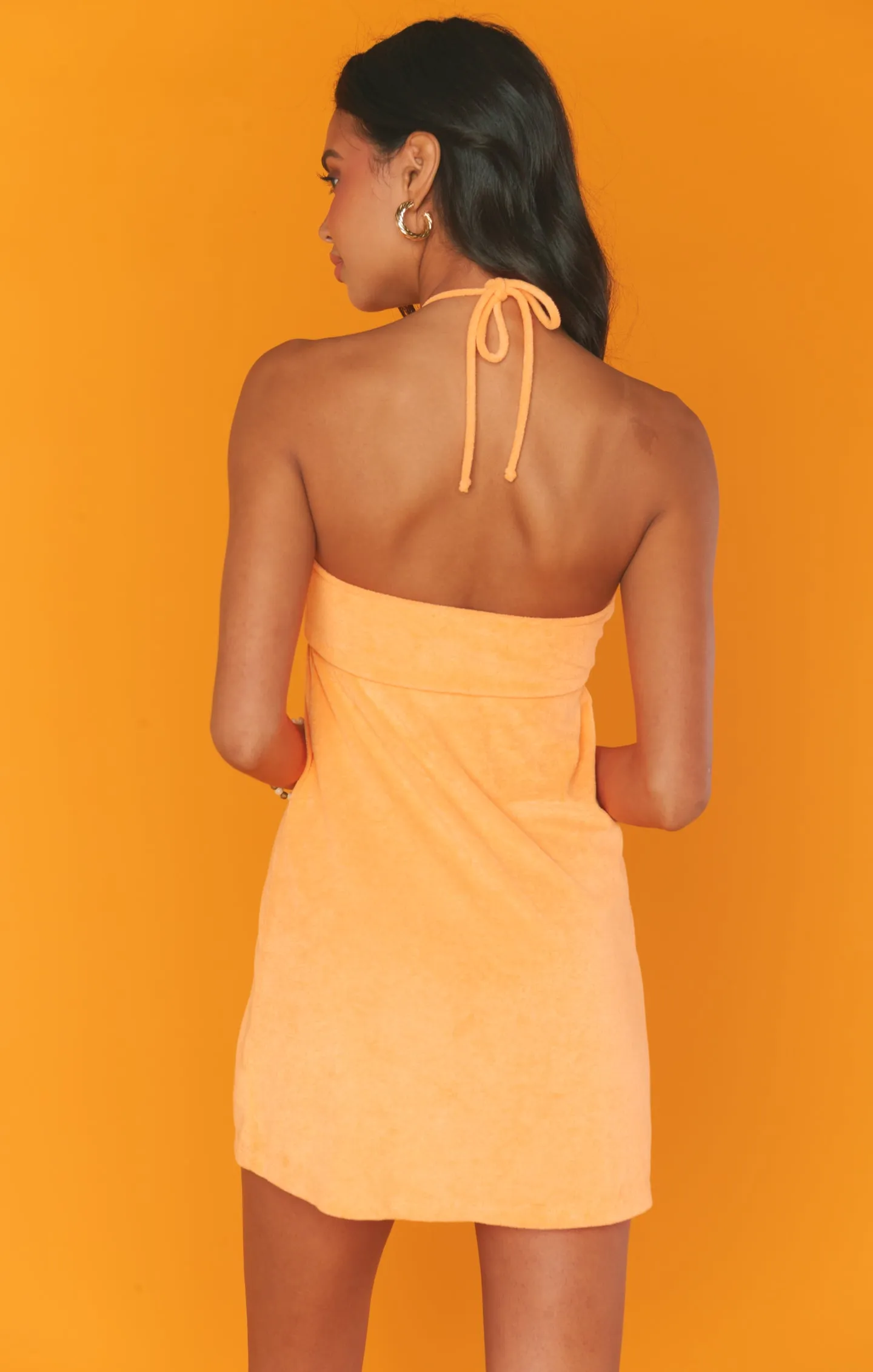 Outgoing Mini Dress ~ Orange Terry