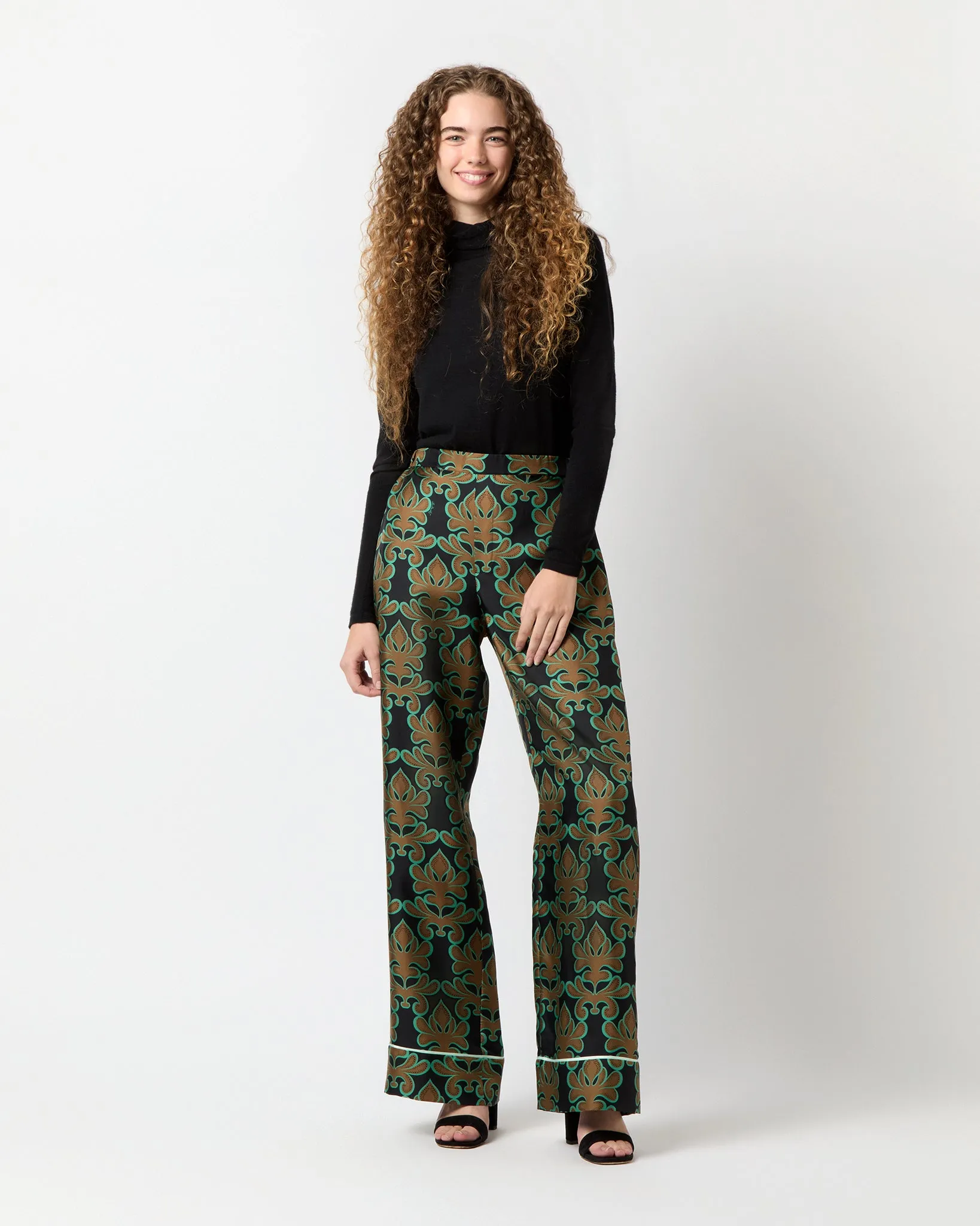 Pajama Pant in Herald Silk Twill