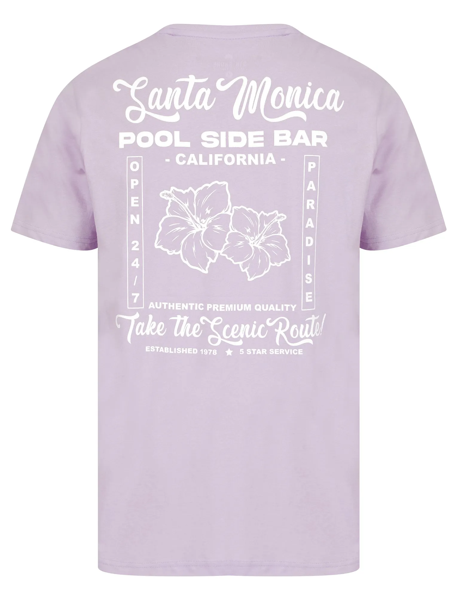 Pool Bar Motif Cotton Jersey T-Shirt in Pastel Lilac - South Shore