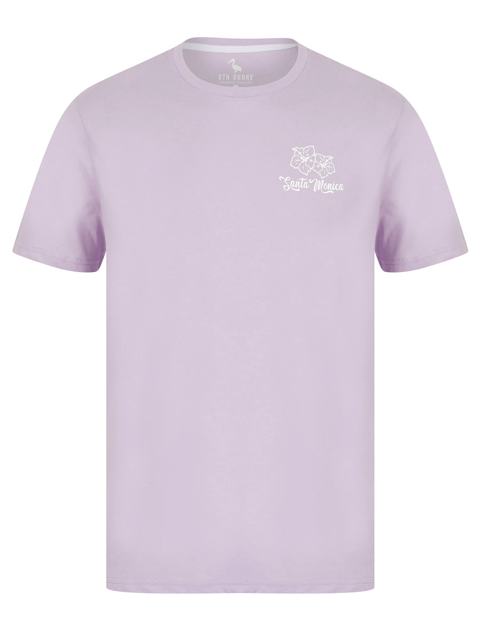 Pool Bar Motif Cotton Jersey T-Shirt in Pastel Lilac - South Shore