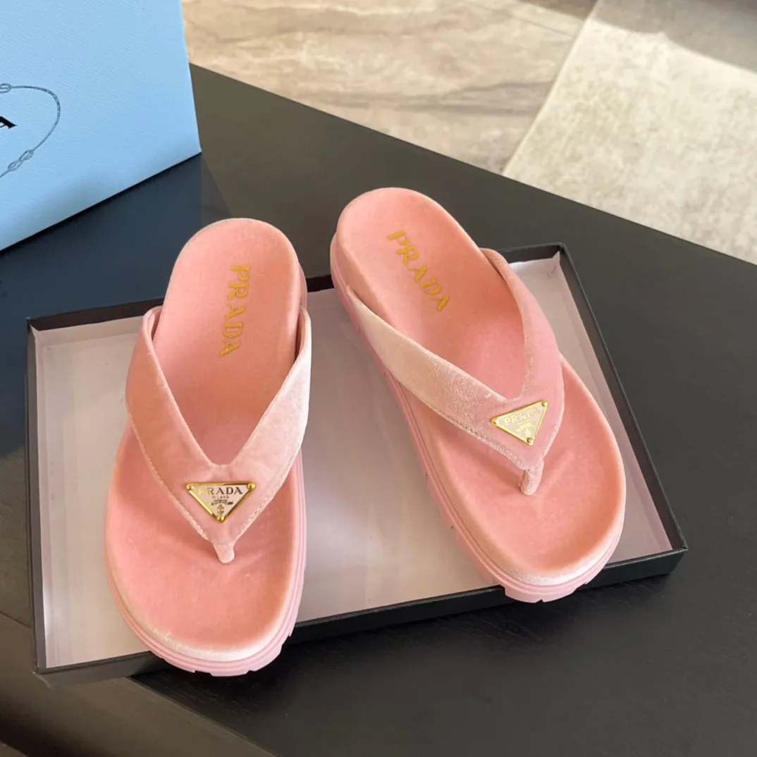 PRA RUBBER THONG SANDALS LIGHT PINK VELVET