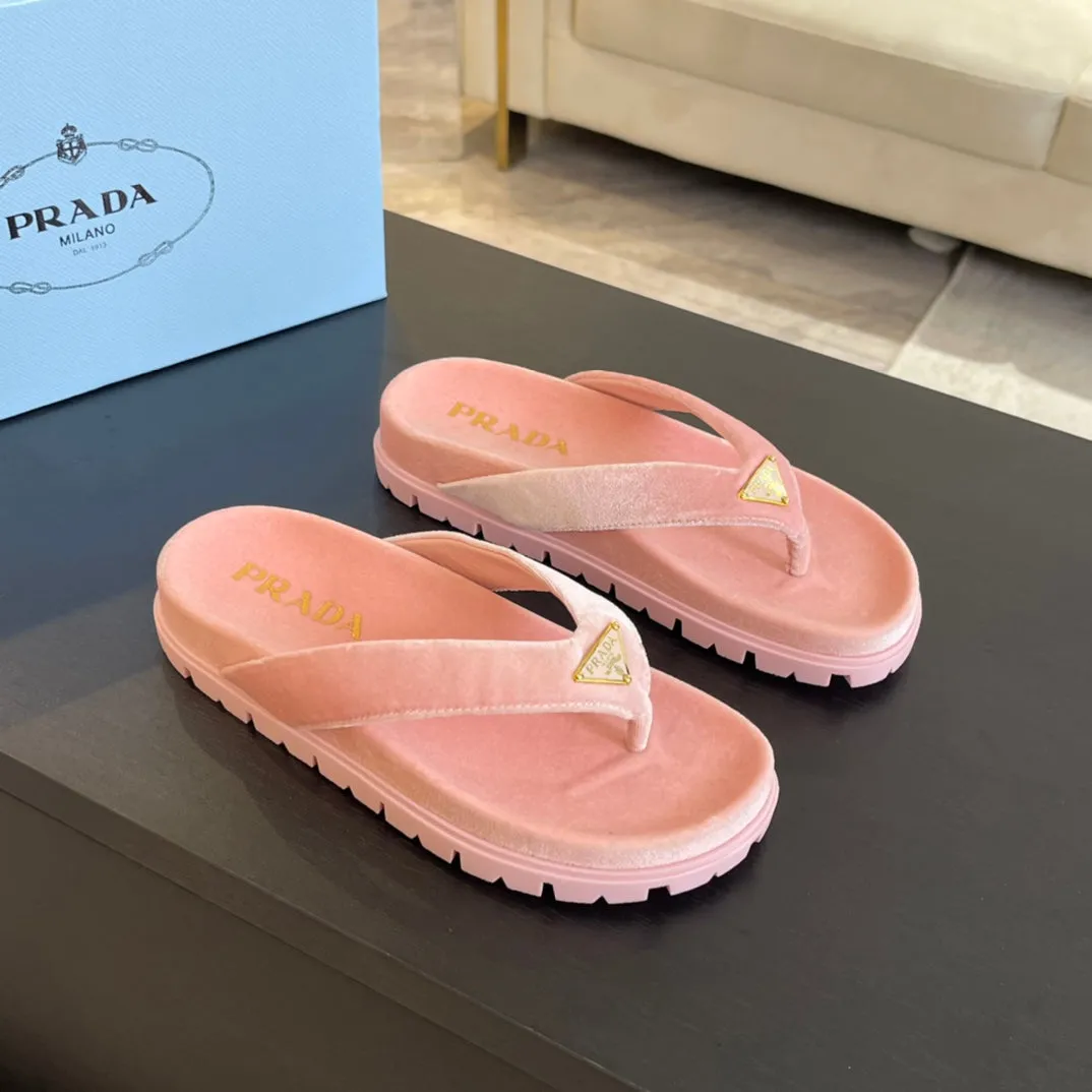 PRA RUBBER THONG SANDALS LIGHT PINK VELVET