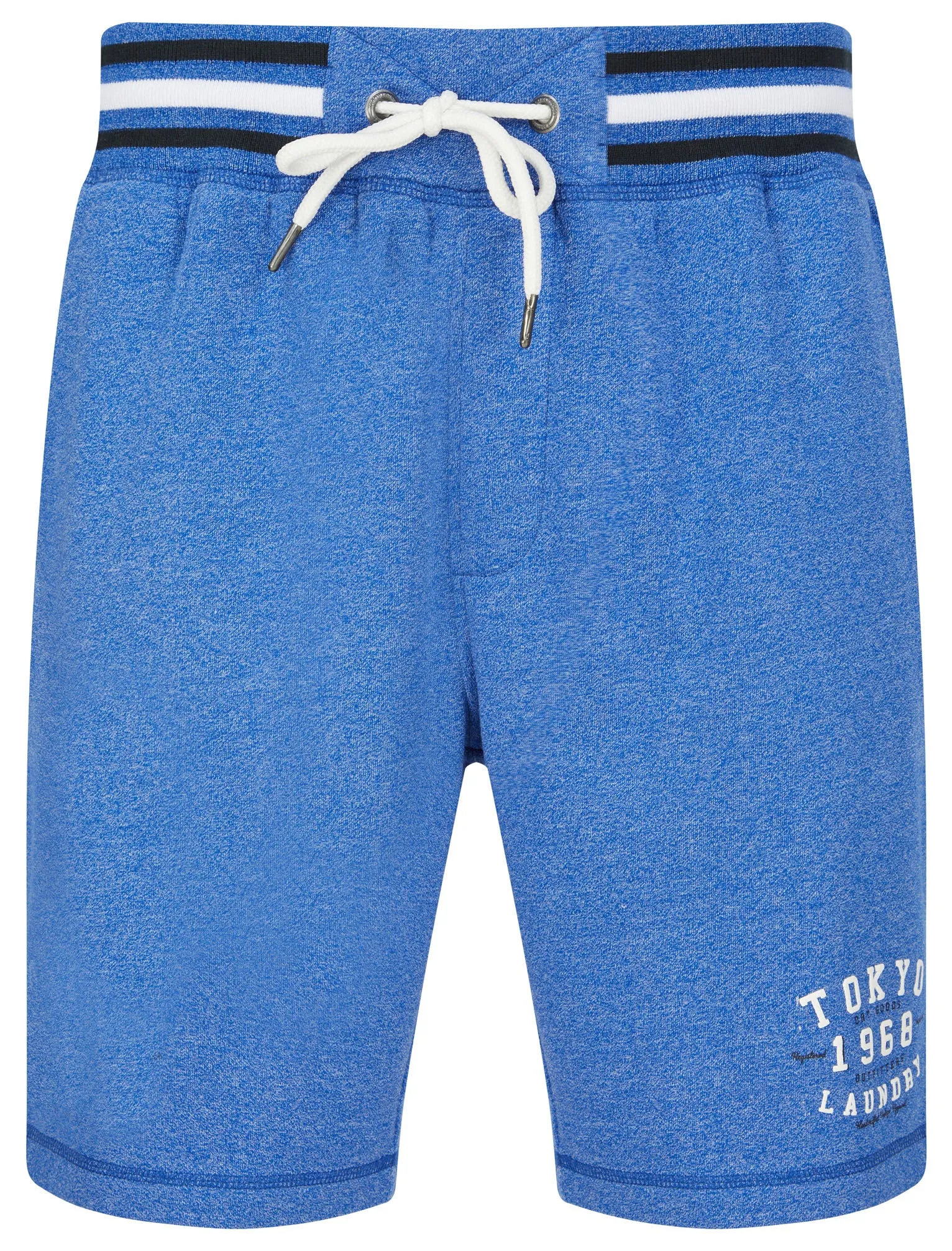 Prog Motif Brushback Fleece Grindle Jogger Shorts in Light Blue -Tokyo Laundry