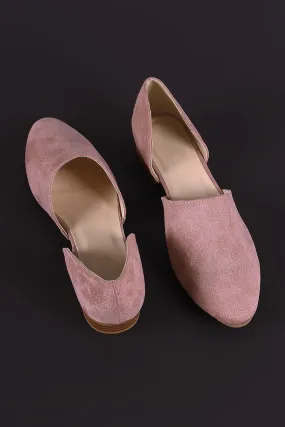 Qupid Suede Almond Toe Oxford Flat