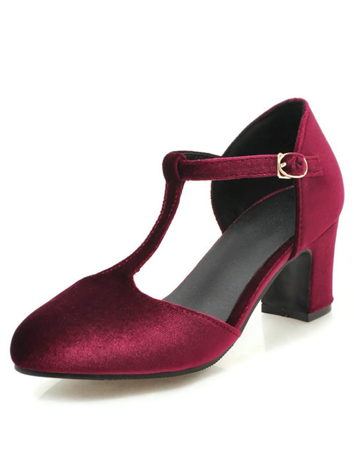 Retro T-Strap Mary Jane High Heel Shoes