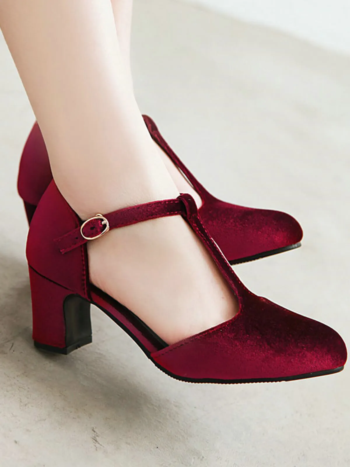 Retro T-Strap Mary Jane High Heel Shoes