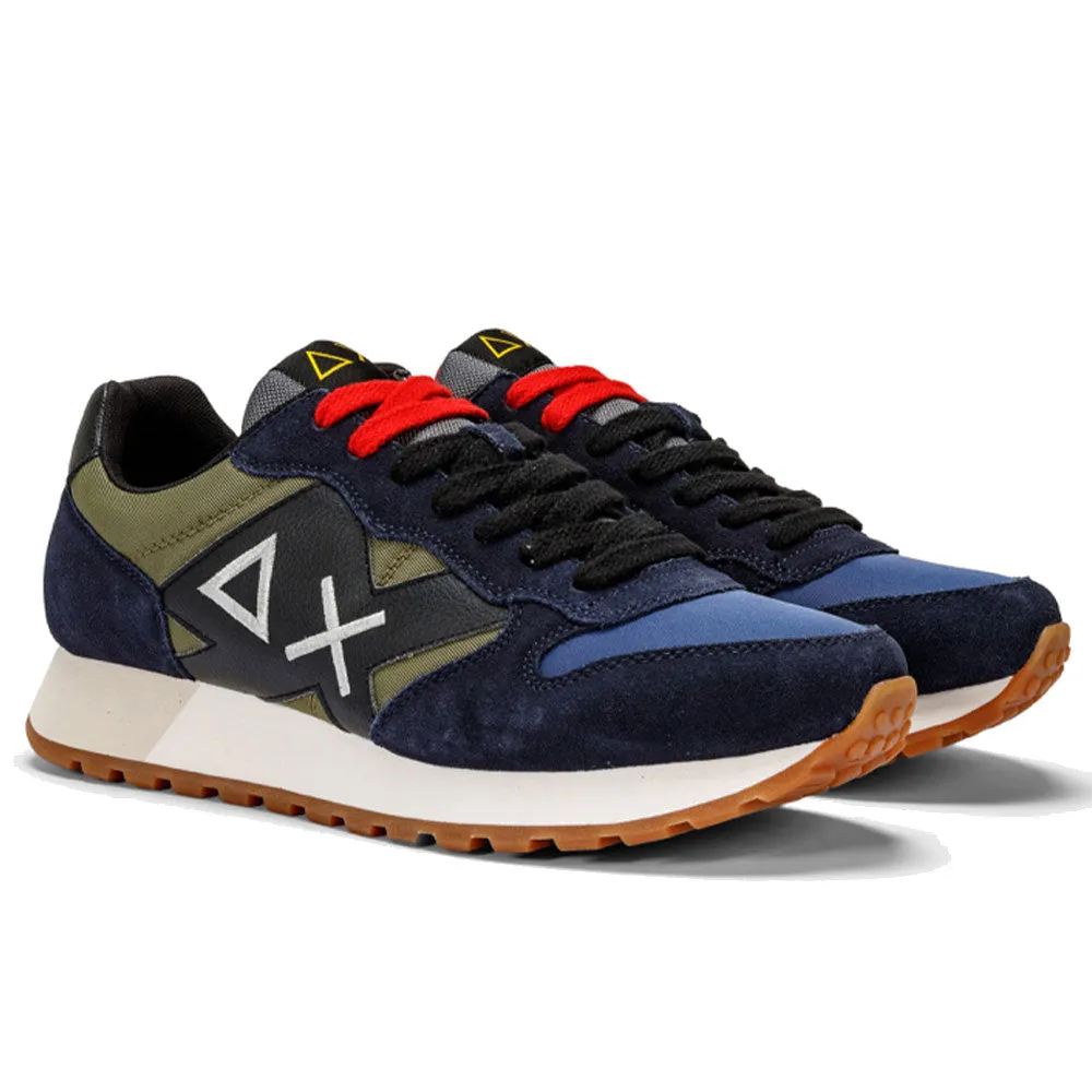 Scarpe Uomo Sun68 Sneakers Jaki Bicolor Dark Military - Navy Blue