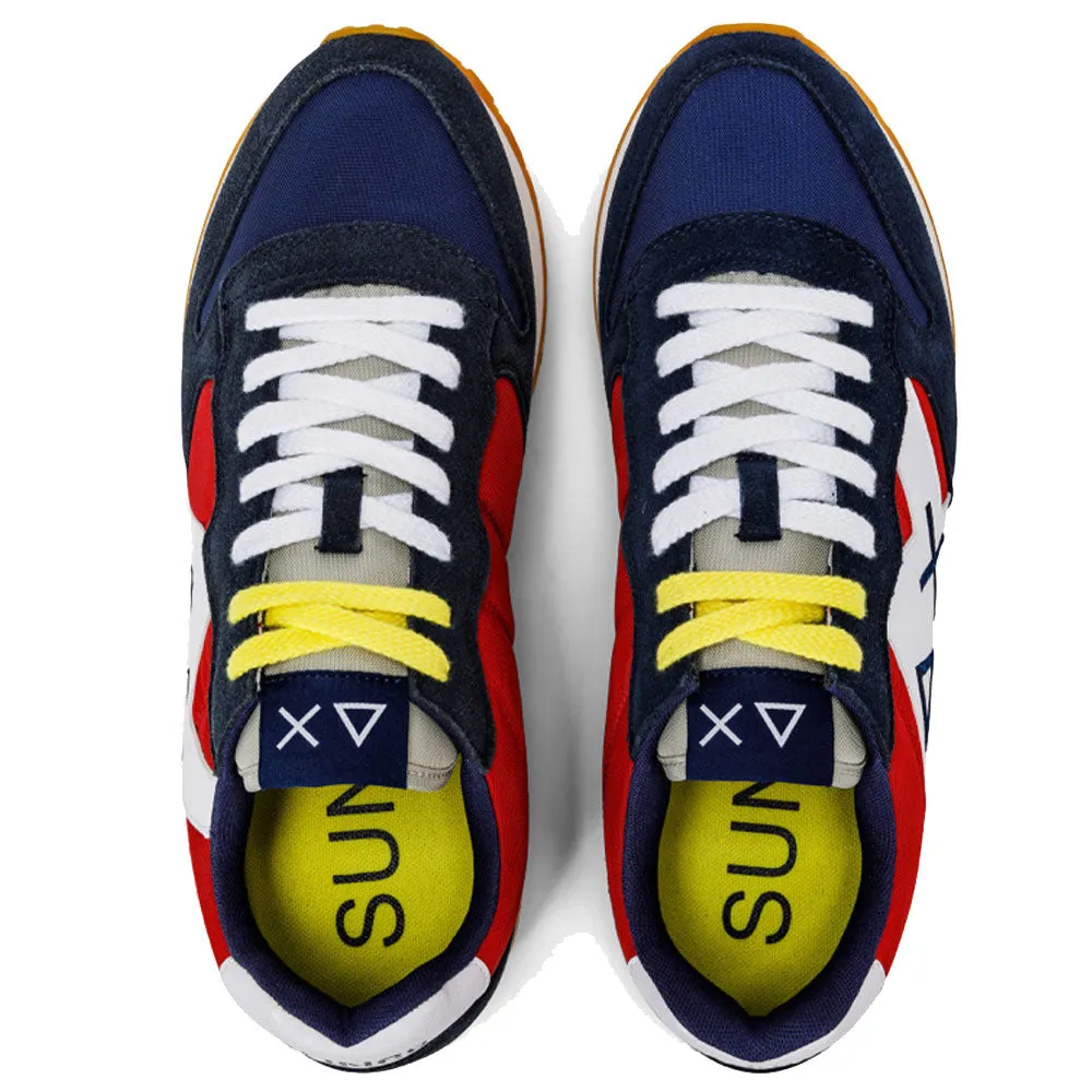 Scarpe Uomo Sun68 Sneakers Jaki Tricolors Navy Blue - Rosso