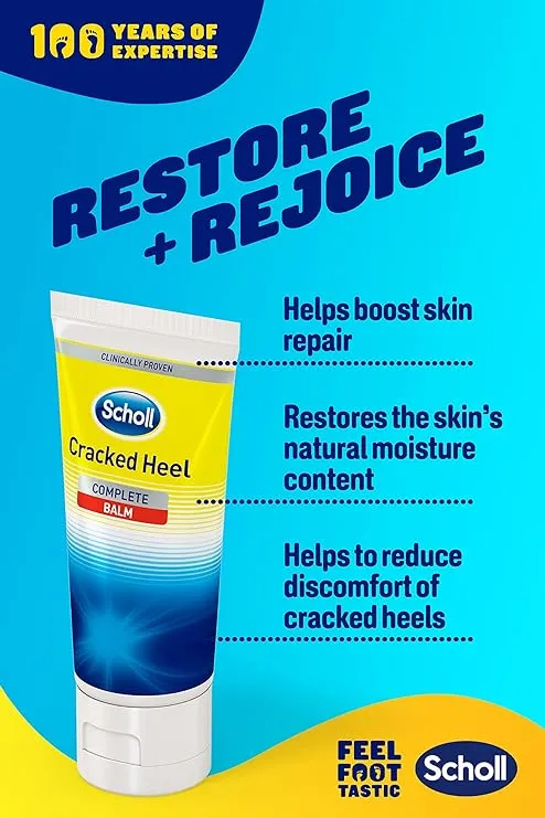 Scholl Cracked Heel Complete Balm Foot Care Dry Skin Active K  Moisturiser 60ml